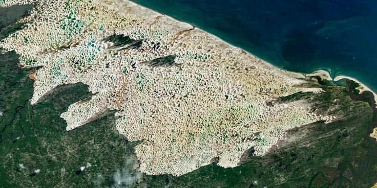 NASA compartilha imagem dos Lençóis Maranhenses feita do espaço