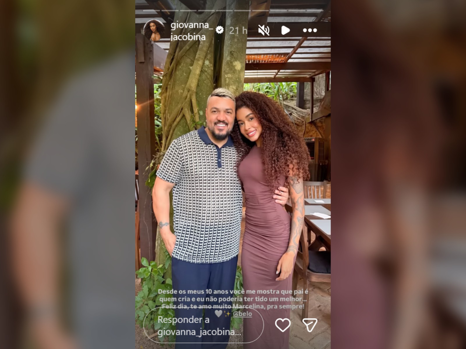 Irmã de Gracyanne Barbosa elogia Belo no Dia dos Pais: “Pai é quem cria”