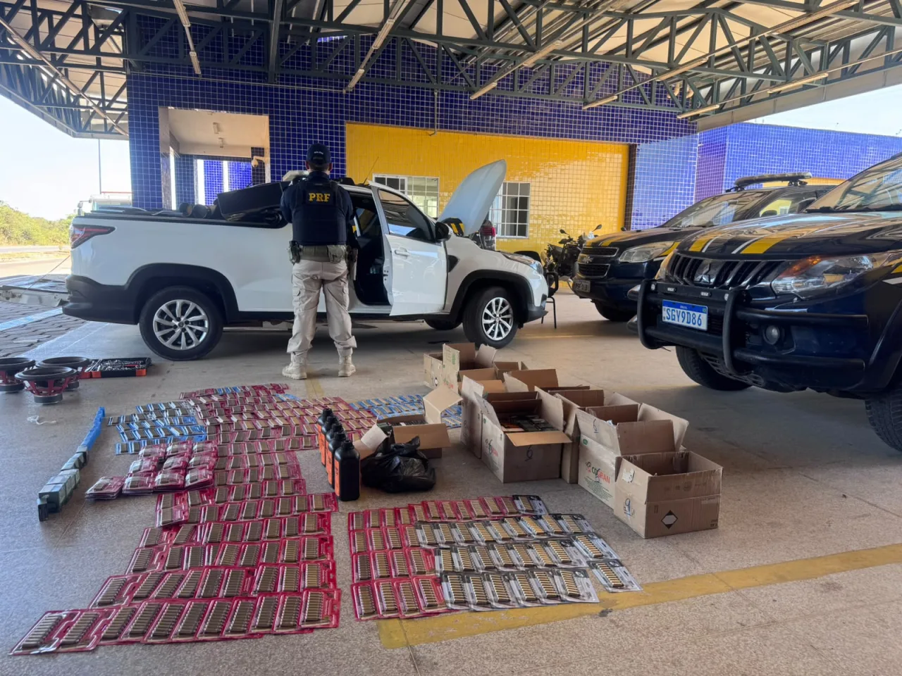 PRF apreende quase 7 mil munições na BR-226 em Barra do Corda; um homem foi preso