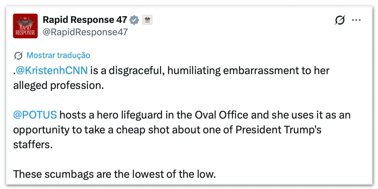 Trump manda repórter da “CNN” “ficar quieta” no Salão Oval
