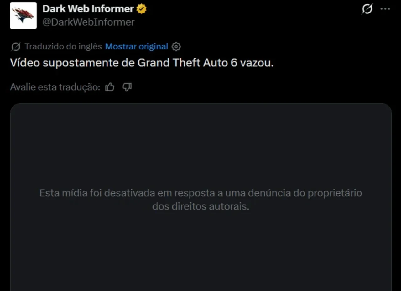 Suposto gameplay vazado de GTA 6 é derrubado, mas hackers prometem mais vazamentos