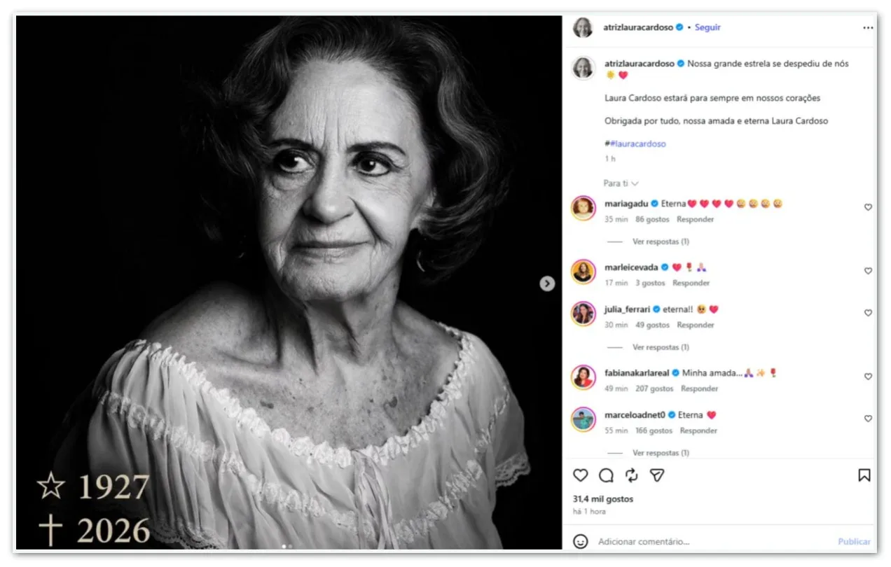 Atriz Laura Cardoso morre aos 98 anos