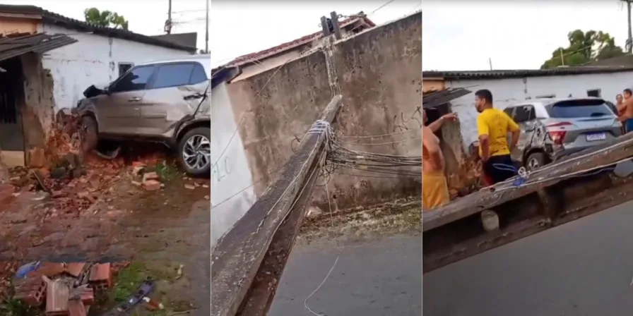 Carro bate em poste e deixa moradores sem energia no Anil, em São Luís