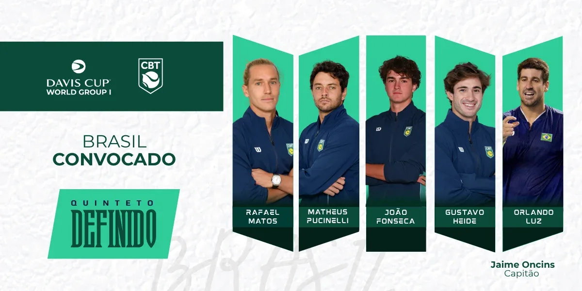 Brasil é convocado para Copa Davis com João Fonseca, Rafael Matos e Orlando Luz