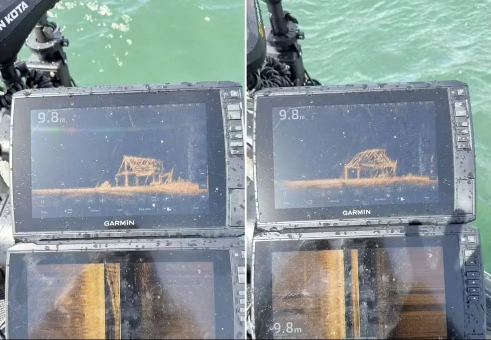 Mergulhador encontra casa de antigo povoado e maquinário submersos