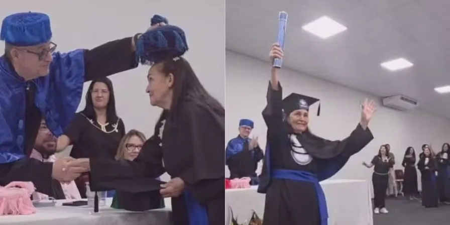 Aos 71 anos, aluna com Alzheimer celebra formatura em Pedagogia na UFMA