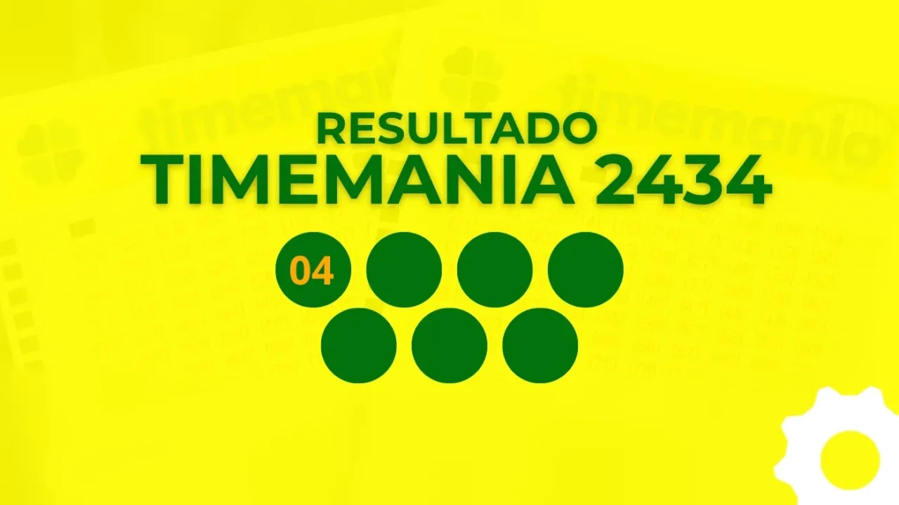 Resultado da Timemania 2434: veja os números sorteados e o Time do Coração