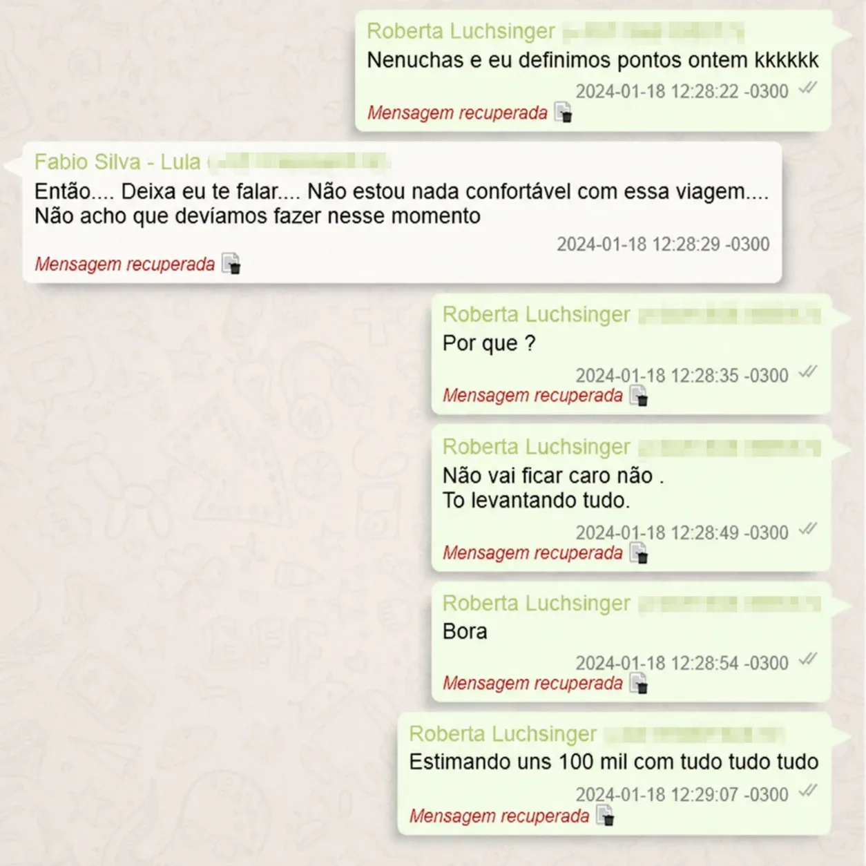 Lulinha disse a lobista que viagem em grupo à Europa era “arriscada”