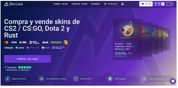 Skin.Land: uma forma prática de vender skins de CS2 e transformar inventário em dinheiro real