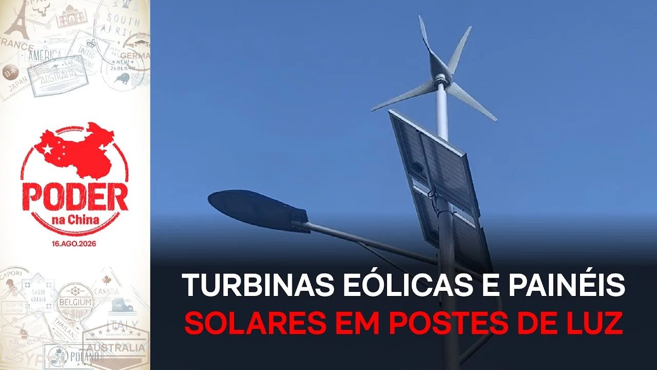 Pequim instala turbinas eólicas e painéis solares em postes de luz