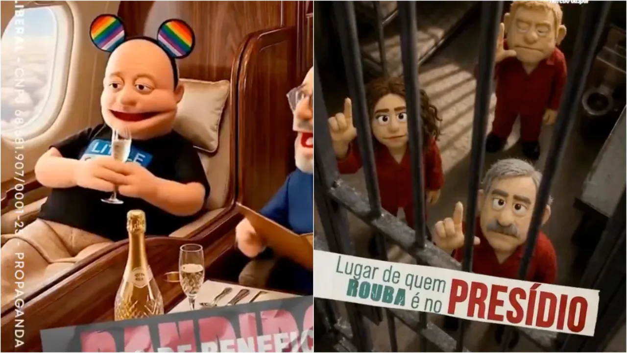 Flávio divulga vídeo de IA com Lulinha em jatinho e petistas presos