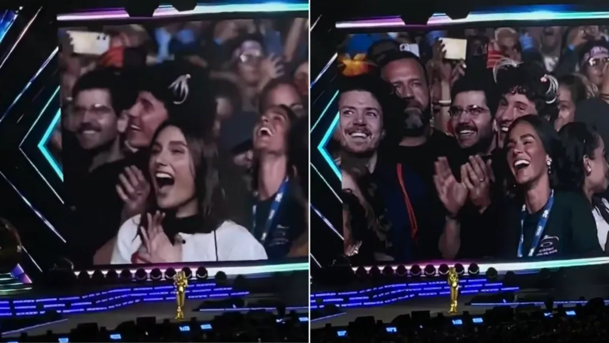 Bruna Marquezine e Shawn Mendes surgem dançando em vlog da irmã do cantor