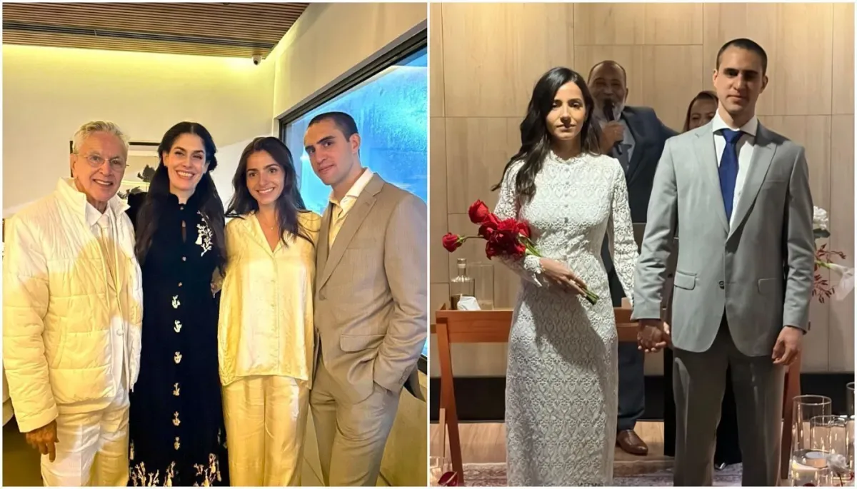 Bordado à mão e paetê: detalhes do vestido de casamento de Ana Luiza Kadi