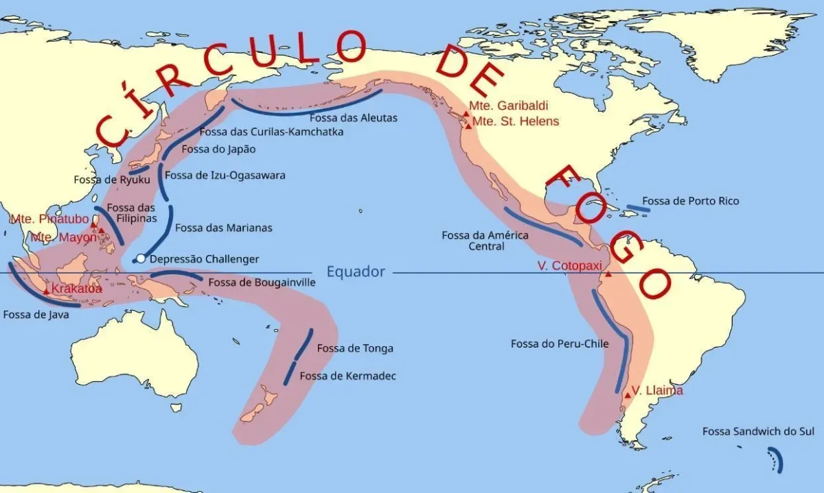O que é o Círculo de Fogo do Pacífico, ligado a 90% dos terremotos do mundo