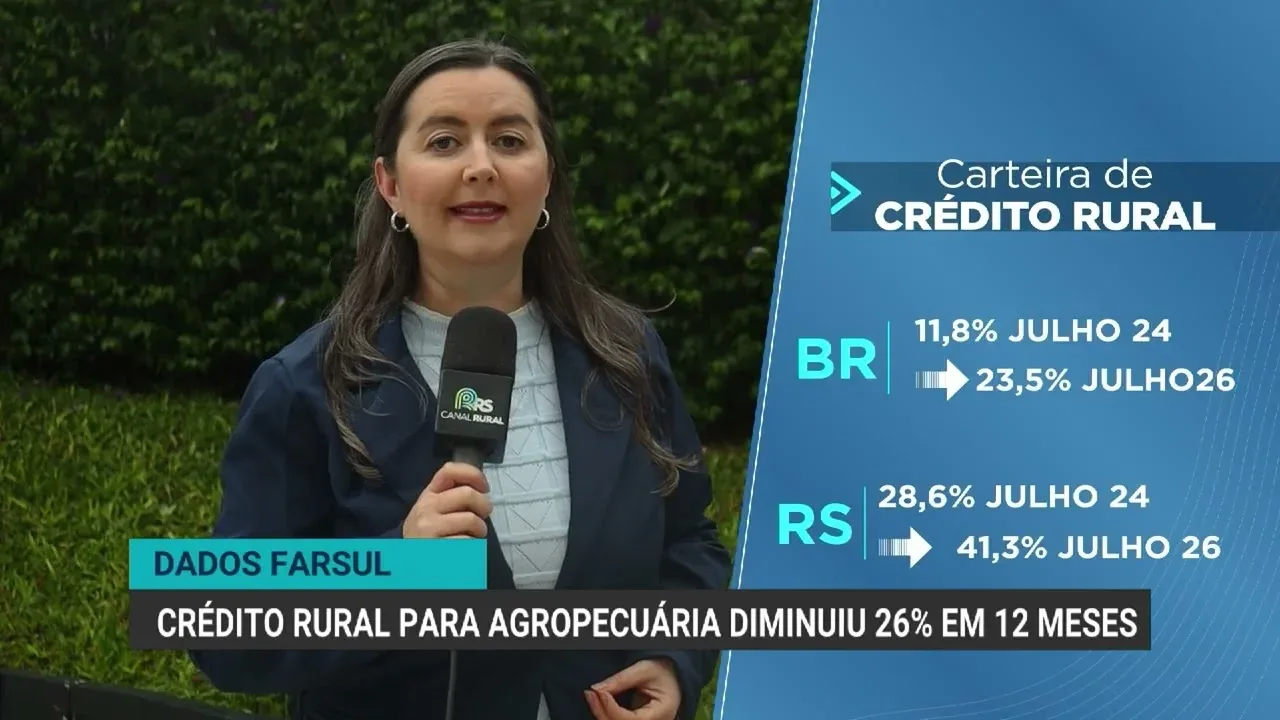 Crédito rural para agropecuária no Brasil cai 26% em 12 meses