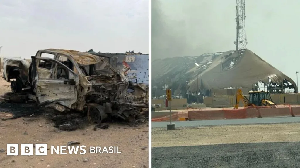 As imagens da destruição em bases militares americanas após ataques do Irã