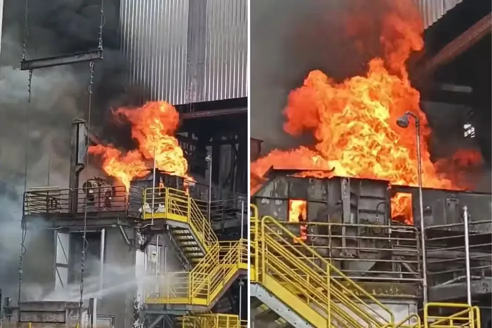 Terminal portuário em Santos é atingido por incêndio; veja as imagens