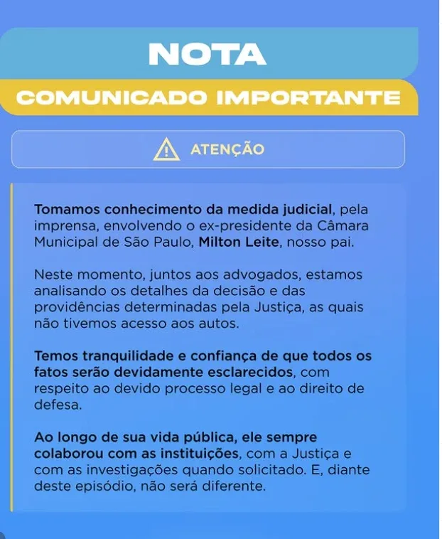 Polícia tenta localizar Milton Leite, alvo de mandado de prisão