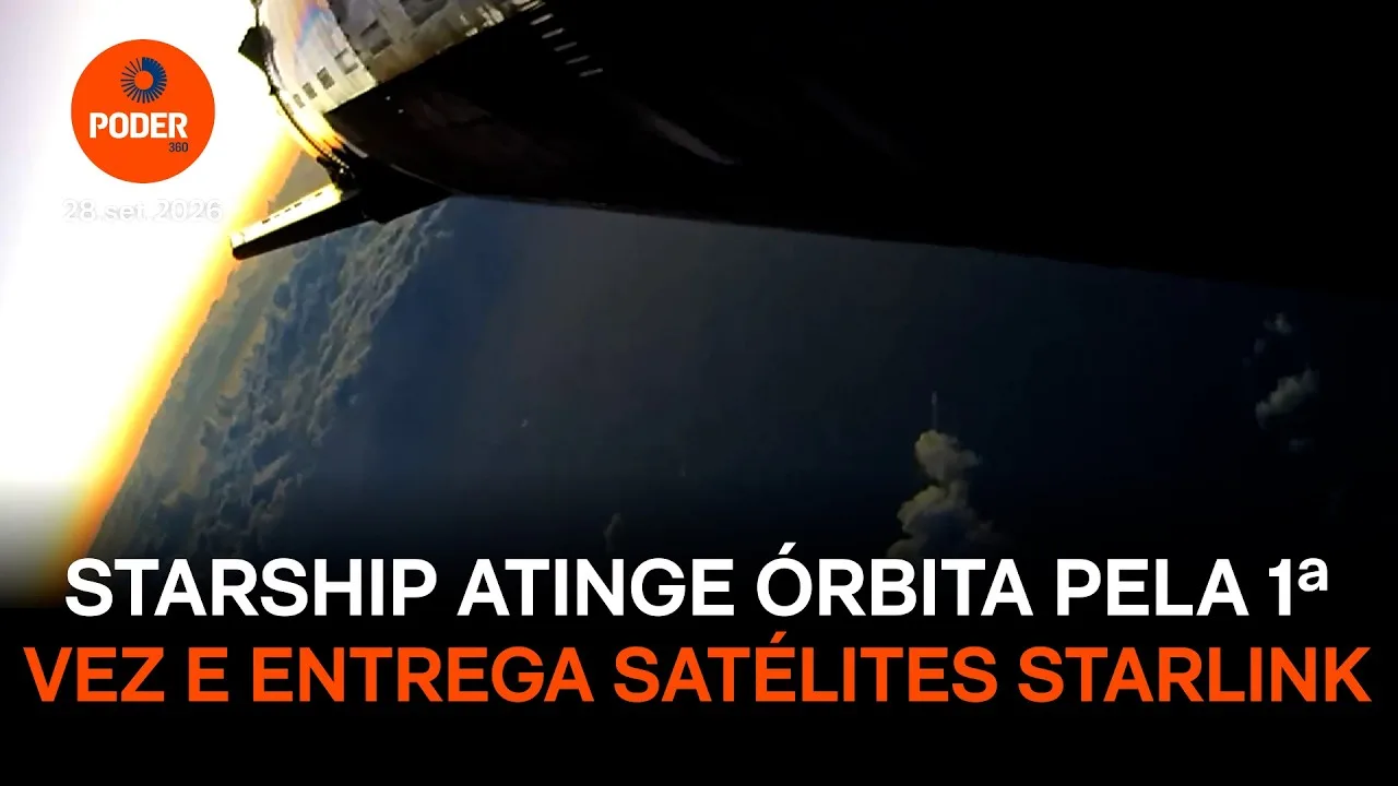 Starship atinge órbita pela 1ª vez e entrega satélites Starlink