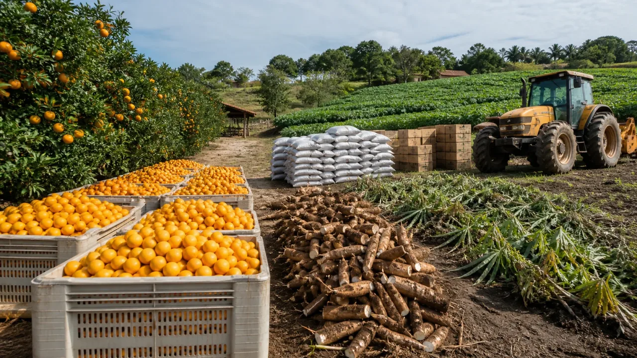Conab levanta custos de produção de mandioca e laranja na Bahia