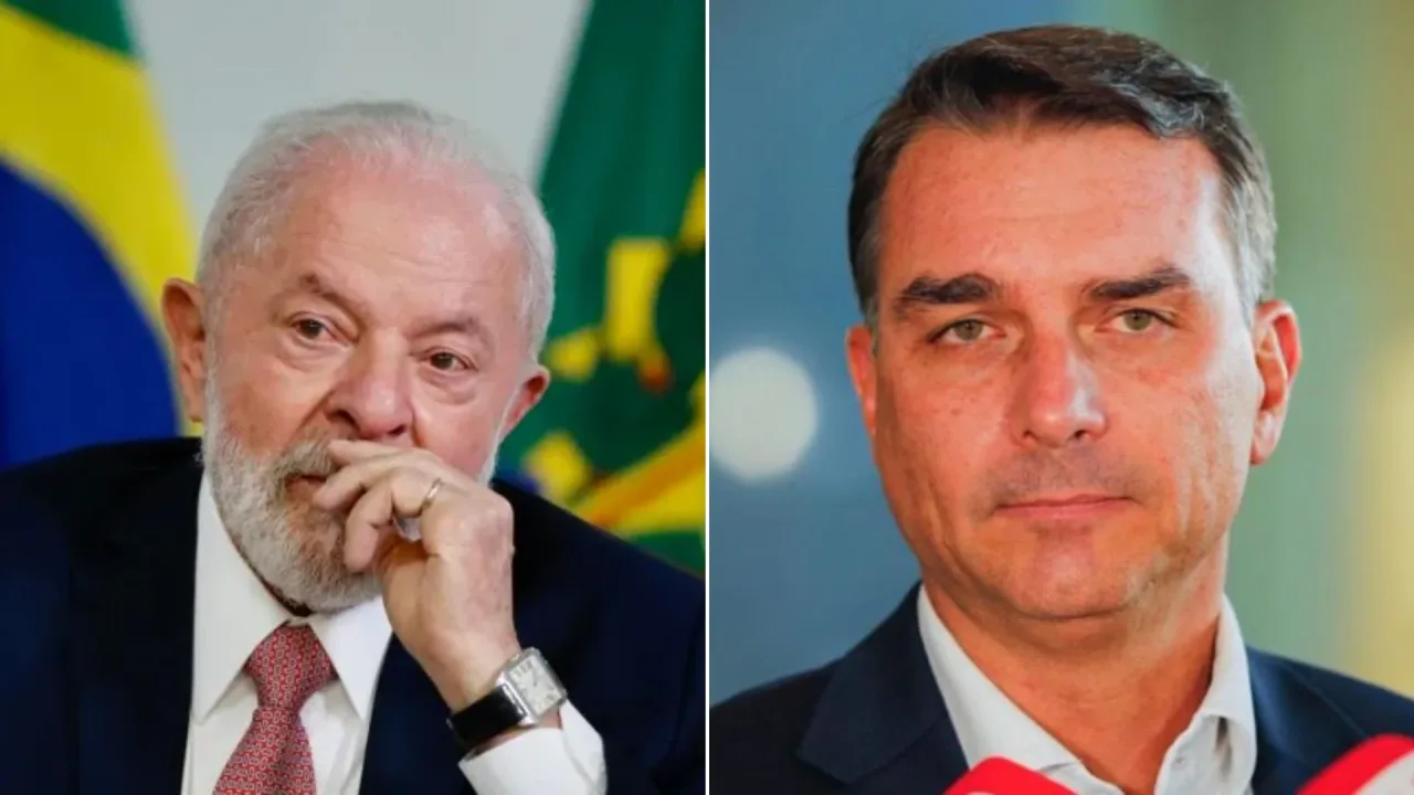 Lula e Flávio Bolsonaro empatam com 44% no 2º turno, diz pesquisa