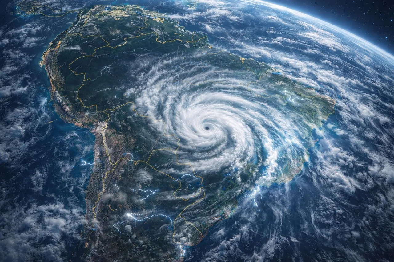 Sul do país tem alerta máximo com chuva de 100 mm e ventos de 100 km/h nesta segunda-feira, diz Inmet