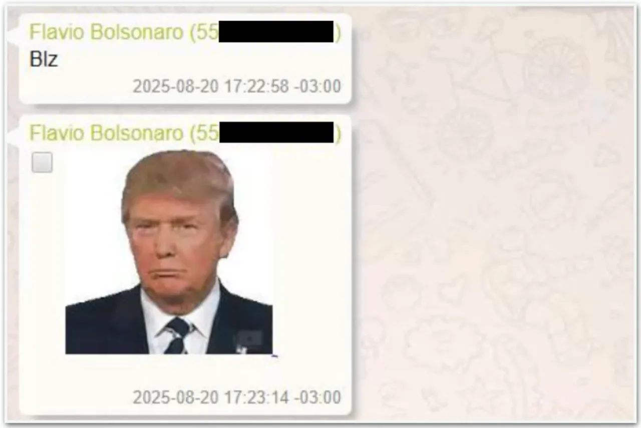 Flávio usou figurinha de Trump para confirmar reunião com Vorcaro