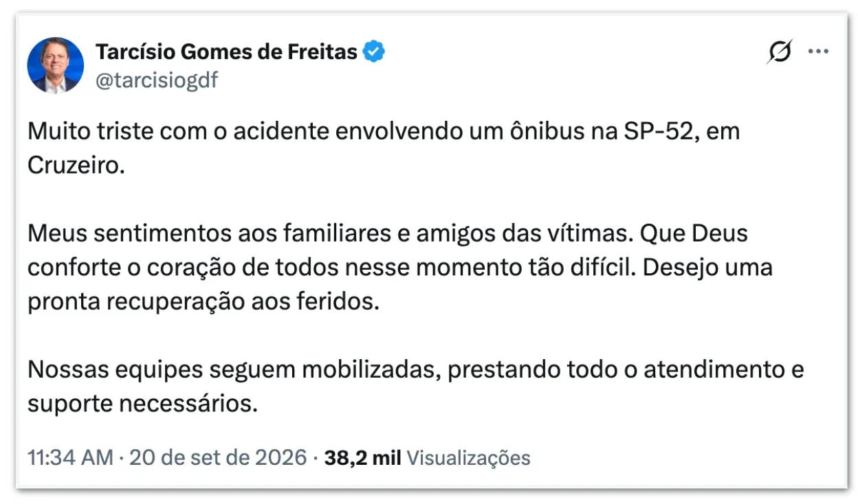 Ônibus cai em ribanceira em SP e deixa ao menos 6 mortos