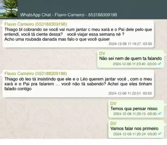 Mensagens apontam que Vorcaro temia vazamento de jantar com ‘Flávio’ e ‘Bolso’