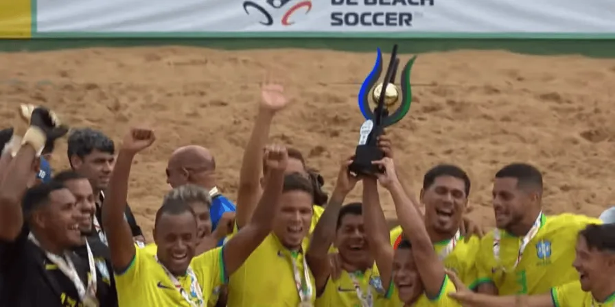 Com maranhenses, Brasil é tetracampeão da Copa das Nações de beach soccer