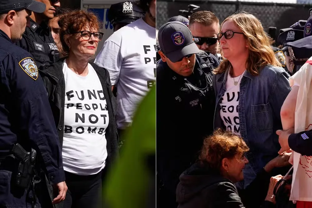 Susan Sarandon e atriz de ‘Hacks’ são presas em protesto contra Netanyahu