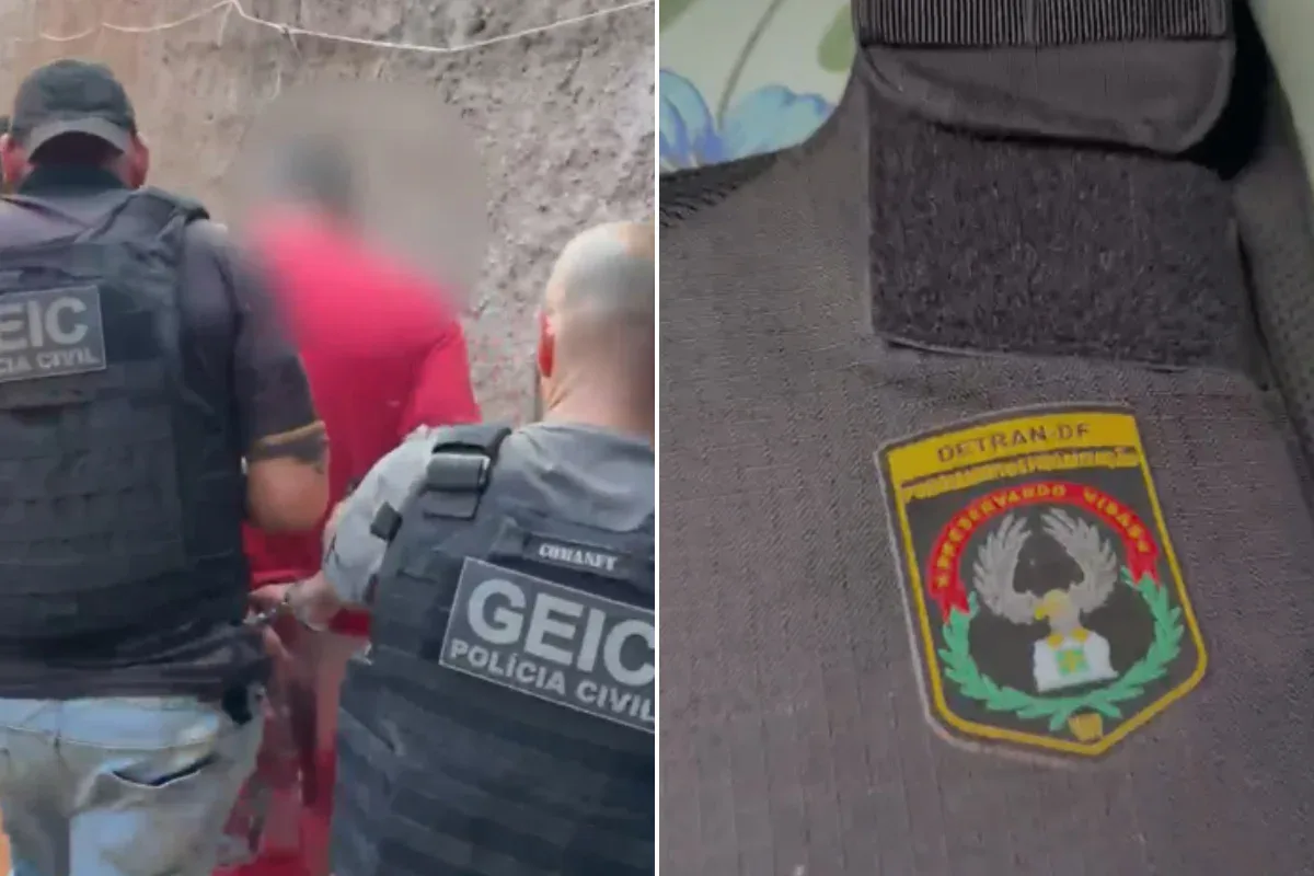 Casal de traficantes é preso com colete balístico do Detran-DF no Entorno
