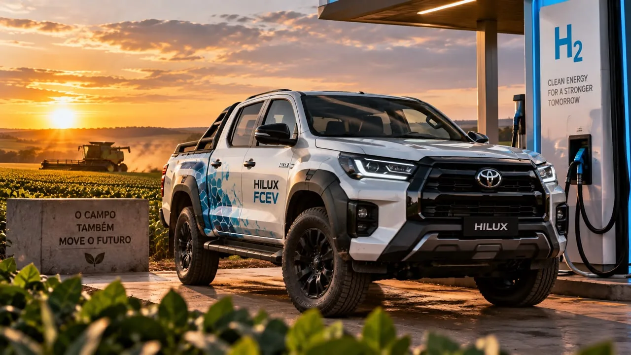 Nova Hilux a hidrogênio roda mais de 400 km e abastece em cerca de 5 minutos