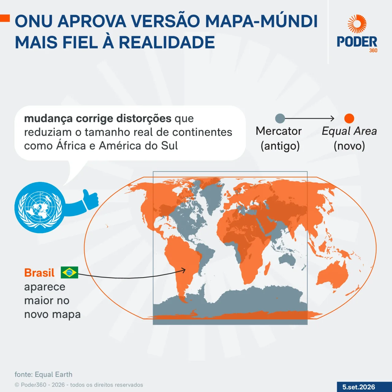 IBGE libera download gratuito de mapas-múndi com Brasil no centro