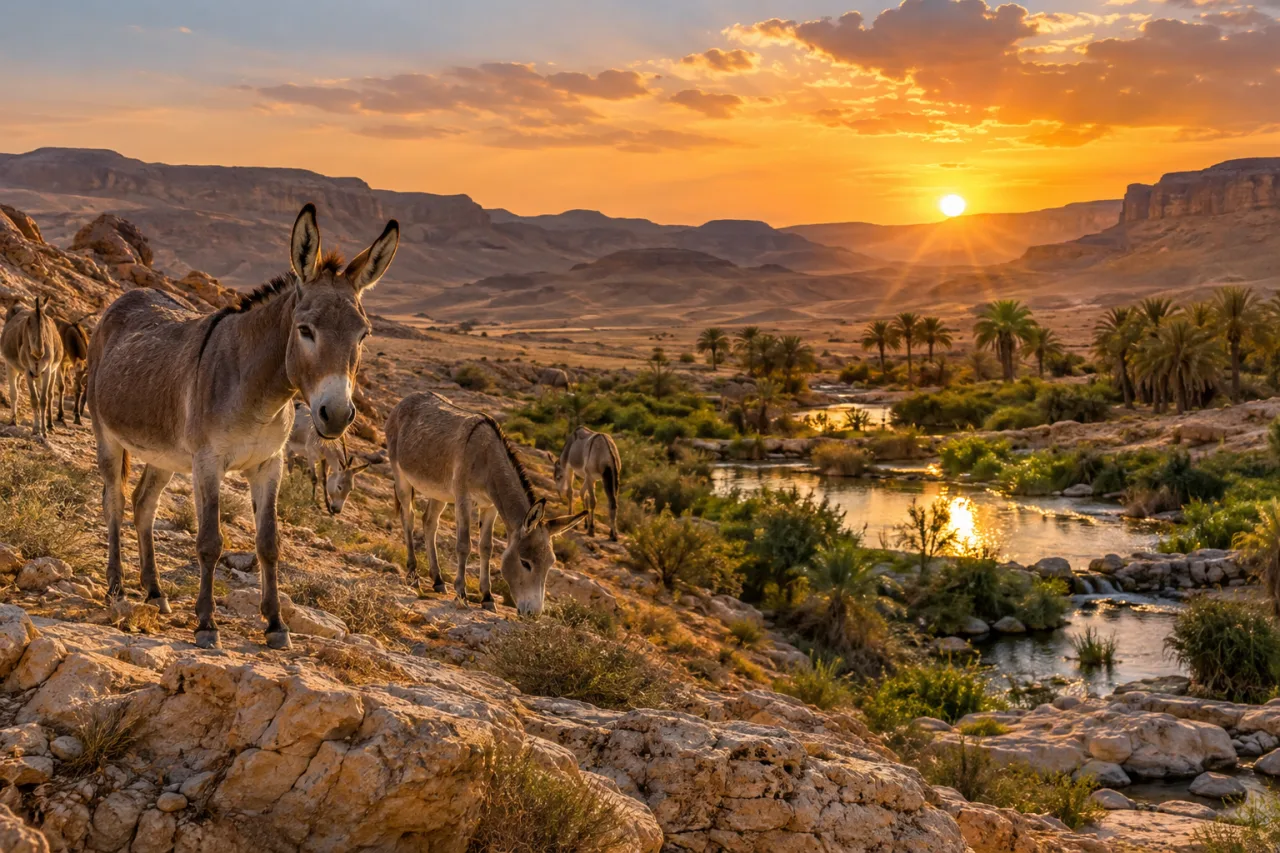 Soltaram 28 asnos em um deserto quase sem água; décadas depois, eles mudaram a paisagem