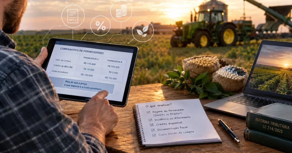 Crédito de IBS e CBS no agro: por que o menor preço pode sair mais caro em 2027