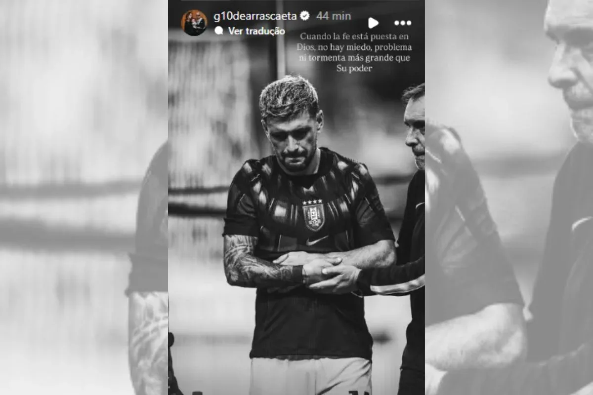 "Quando há fé em Deus, não há medo", diz Arrascaeta após lesão confirmada