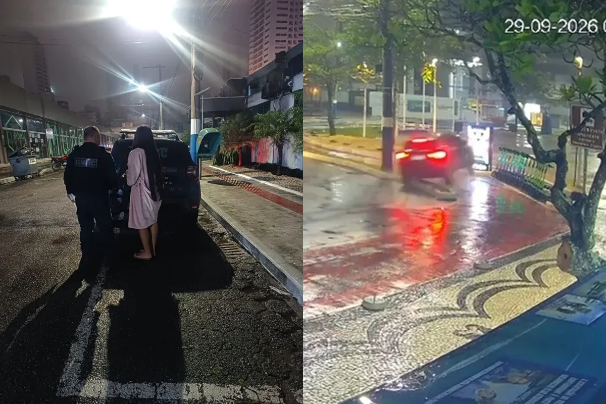 Motorista é presa de roupão após dirigir bêbada e bater contra poste em SC
