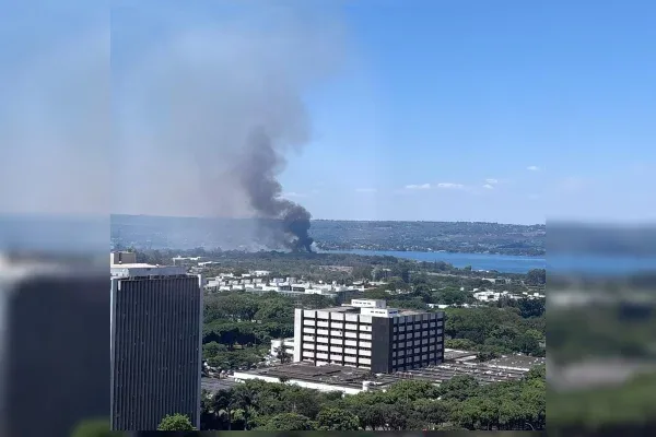 Incêndio atinge área de vegetação próxima ao Ibama, na Asa Norte