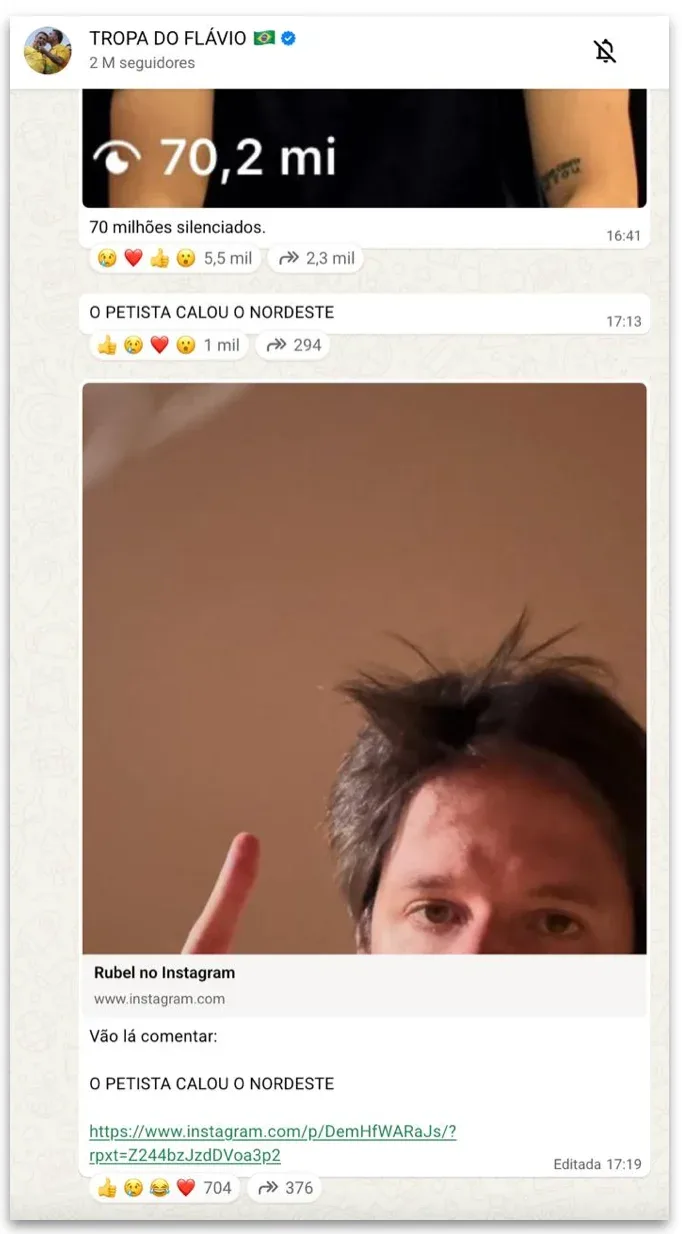 Tropa do Flávio cobra Rubel após vídeo de Nikolas perder áudio