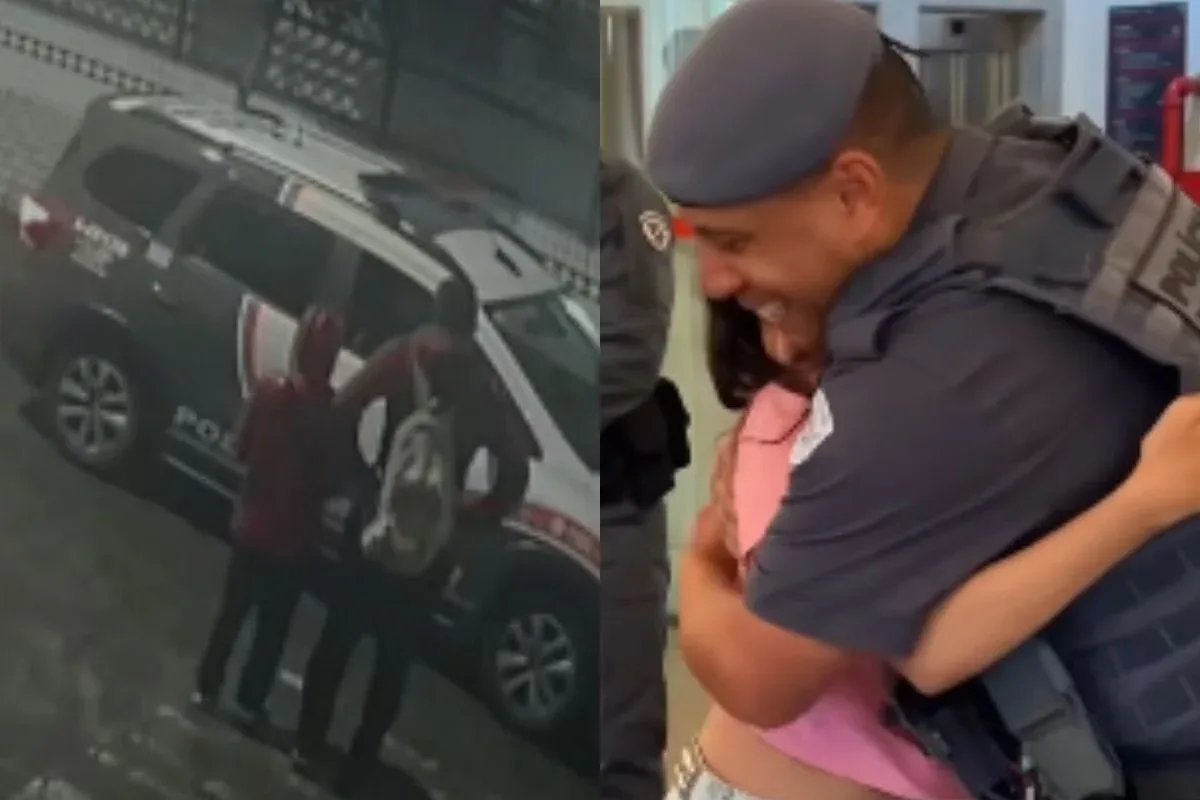 Menina sequestrada pelo pai reencontra PM que a resgatou