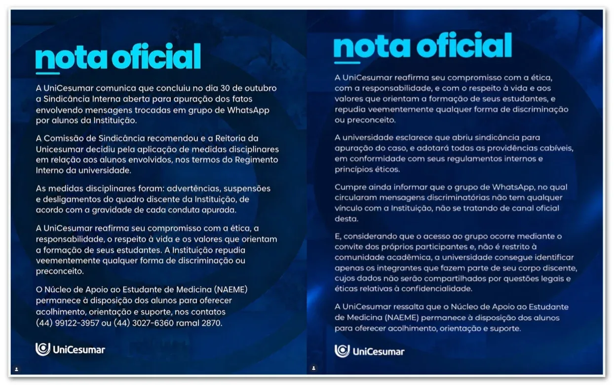Alunos de Medicina são expulsos por referenciar nazismo