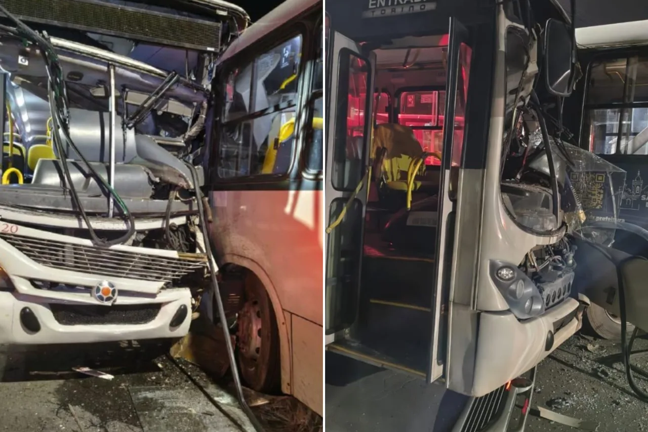 Batida entre ônibus deixa seis feridos no centro de São João del-Rei (MG)