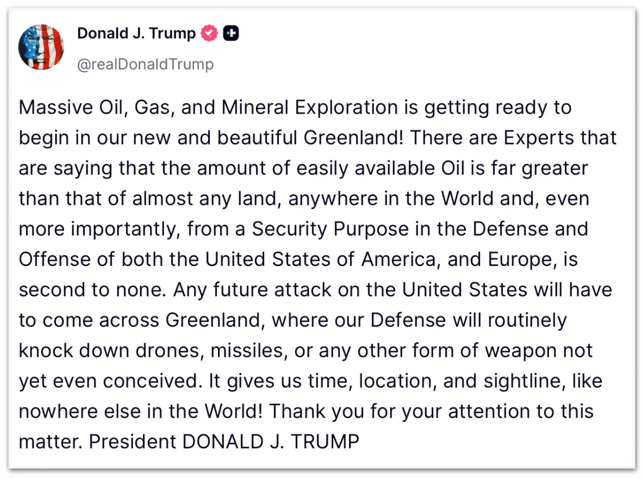 Trump anuncia exploração de petróleo, gás e minerais na Groenlândia