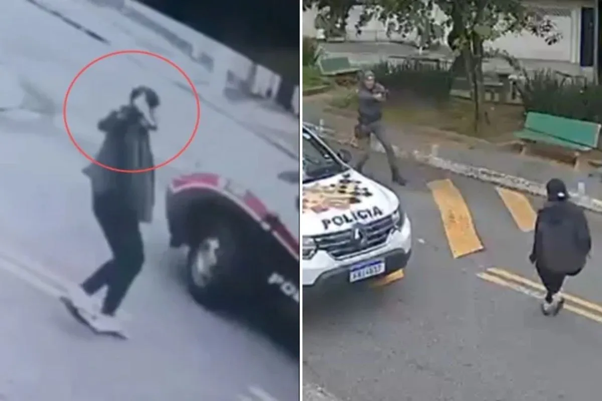 Homem é baleado na perna após avançar contra viatura da PM com faca