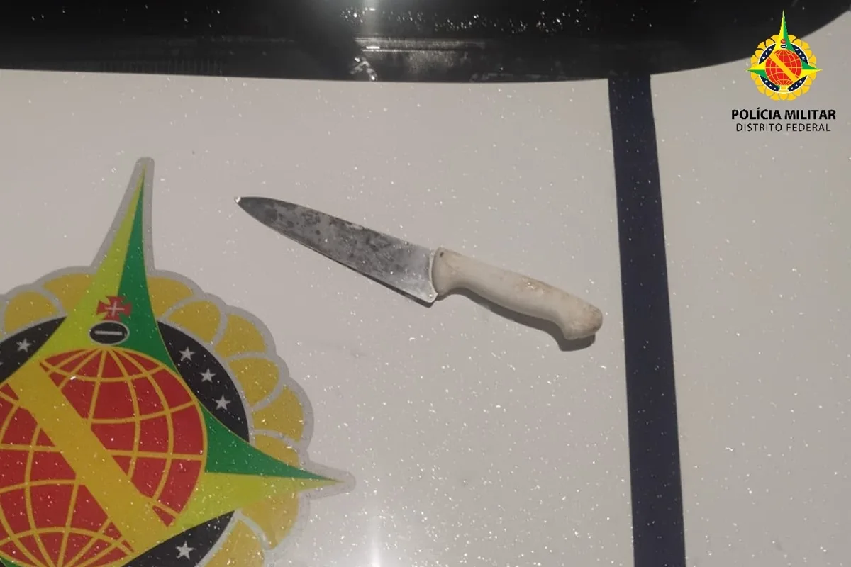 Armado com faca, homem é detido por violência doméstica e ameaças no DF