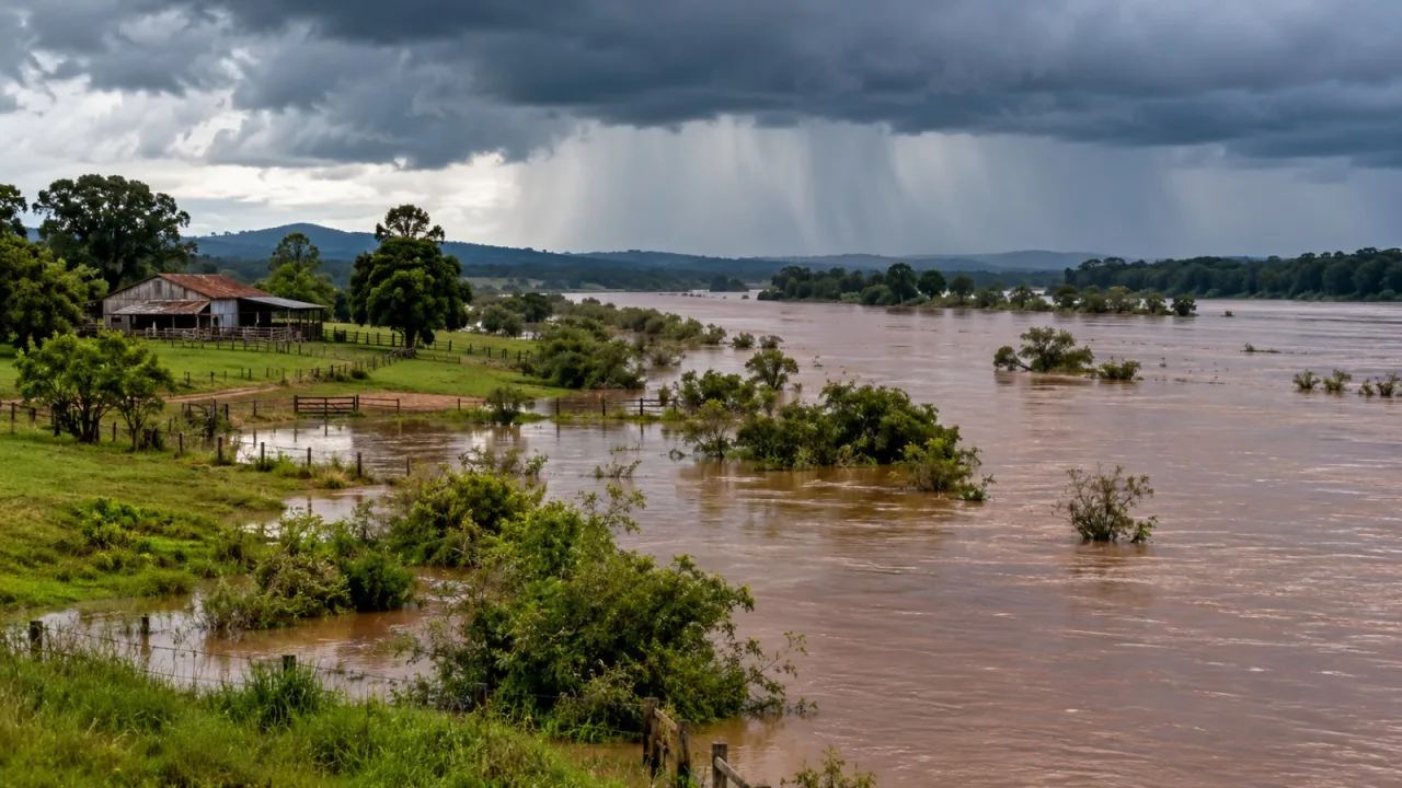 Rio Jacuí sobe e Defesa Civil emite alerta de inundação no Rio Grande do Sul