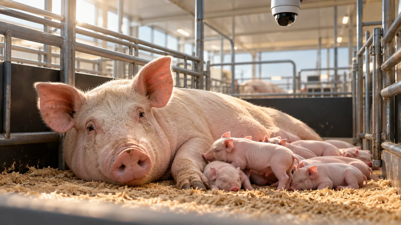 Câmeras começam a prever o parto de porcas antes mesmo de o funcionário perceber