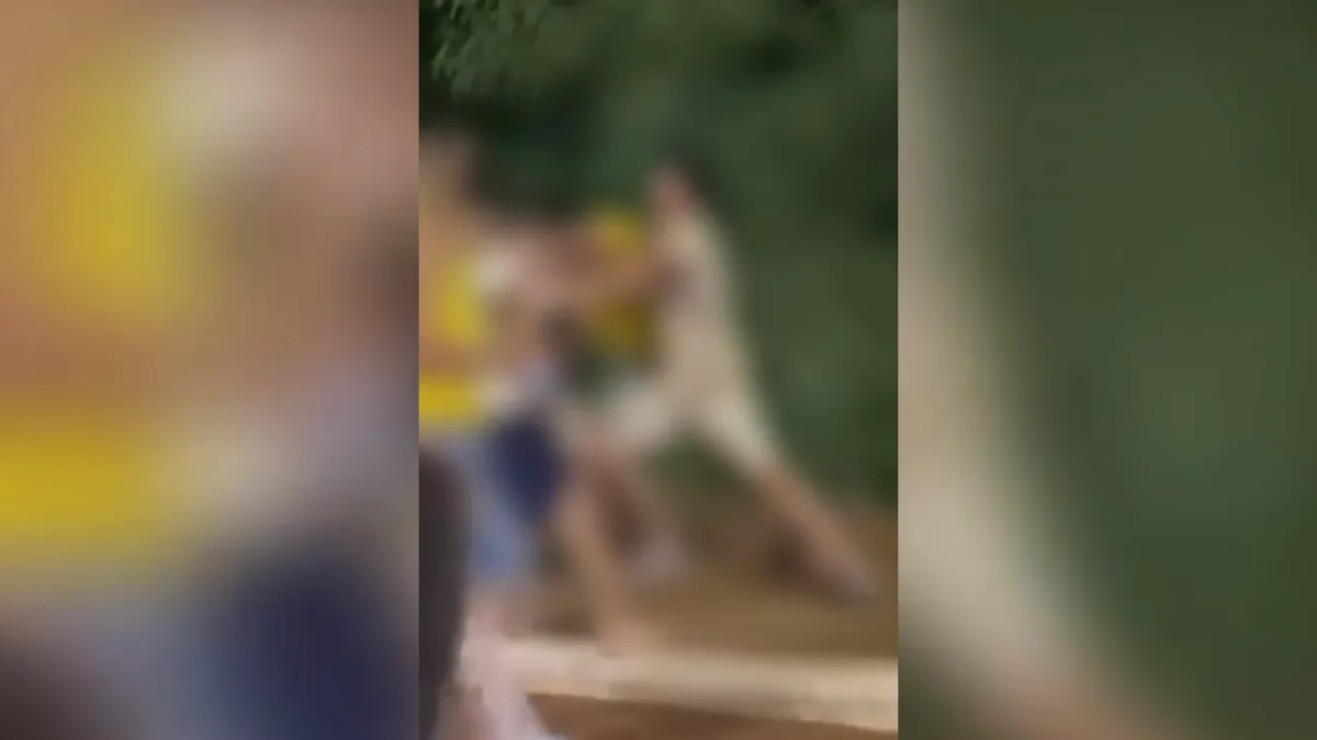 Vídeo: Homem é agredido com chutes por grupo após eleições em Goiás