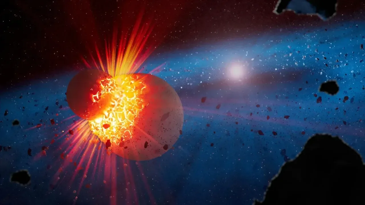 Telescópio Webb encontra sinais de colisões entre mundos do tamanho de Marte